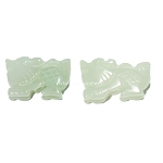 2x Jade Anhänger, Drache, Sternzeichen Tierzeichen, Schmuck DIY, 7951